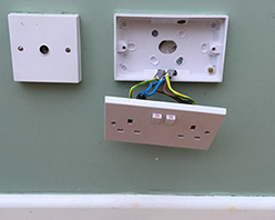 Outside socket Supply fed from existing 20A radial circuit protected by 30ma RCD