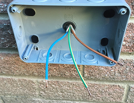 Outside socket Supply fed from existing 20A radial circuit protected by 30ma RCD