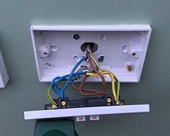 Outside socket Supply fed from existing 20A radial circuit protected by 30ma RCD